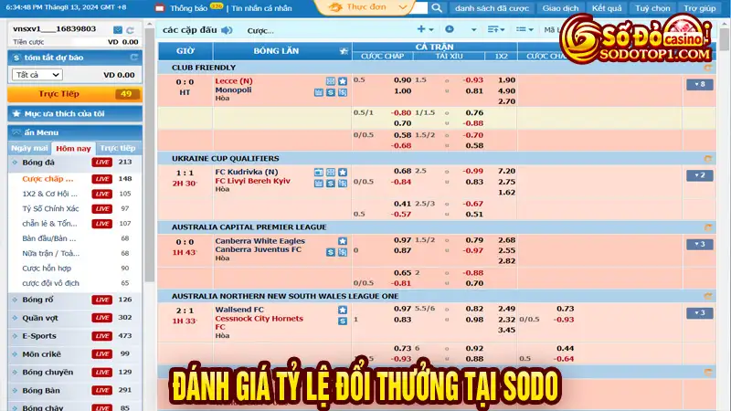 Đánh giá tỷ lệ đổi thưởng tại Sodo